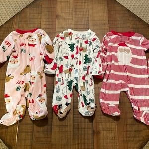 Newborn size: Carters Christmas pajama bundle